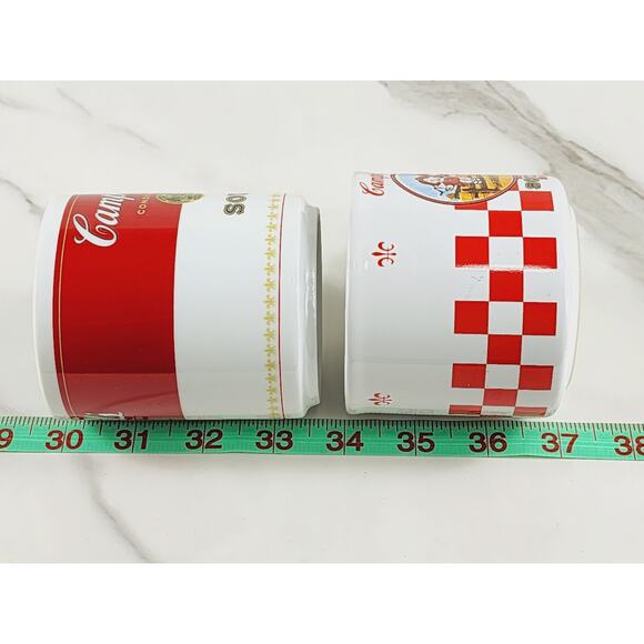Campbell's Soup Cup Coffee Mug Teacup 10oz 8oz Porcelain 2000 Kids x2 Vintage - Picture 15 of 16